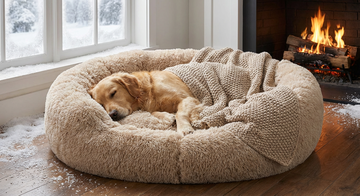 40-90cm 6 Sizes Round Pet Bed for Large Dog Bed Super Soft Cat Bed Plush Dog House for Medium Dog House Winter Warm Sleeping